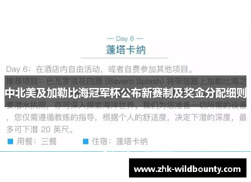 中北美及加勒比海冠军杯公布新赛制及奖金分配细则